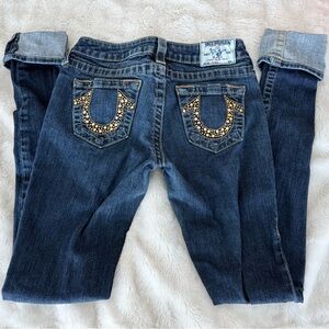 True Religion Women's Blue Jeans with Gold. SALE for cyber Monday only!